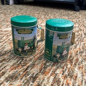 John Deere Tin Salt and Pepper Shakers